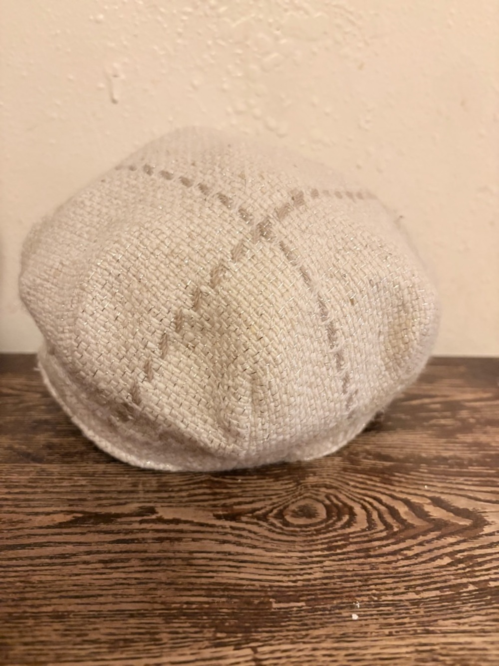 BURBERRY beige Gold Plaid News Hat Cap Size S Wool Cashmere Casual - Picture 3 of 5